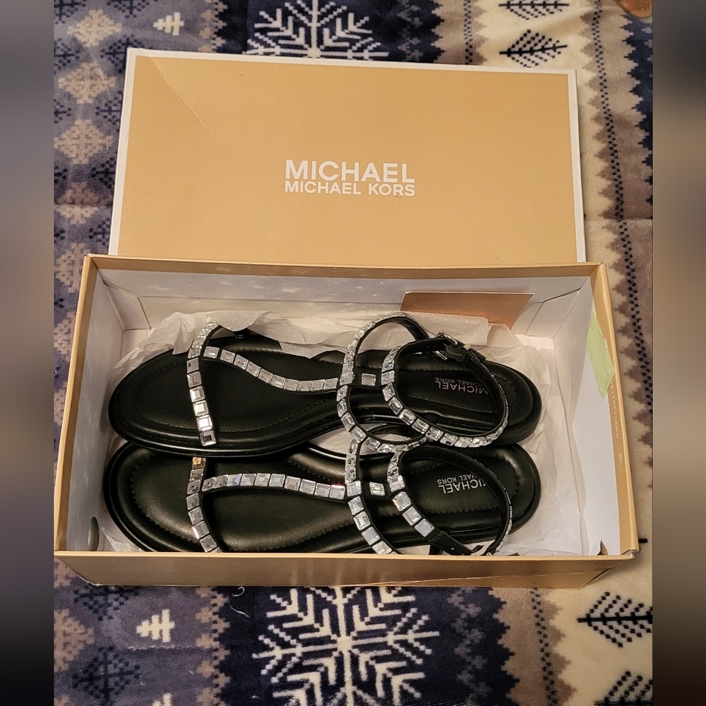 Michael Kors Celia Bling Ankle Strap Sandals